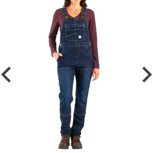 Carhartt DENIM DOUBLE-FRONT BIB OVERALL Women's L